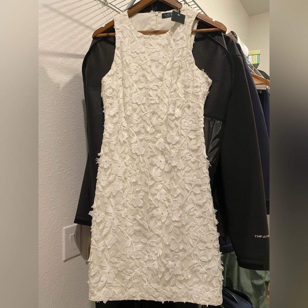 Lauren Ralph Lauren Ivory Floral Lace Dress